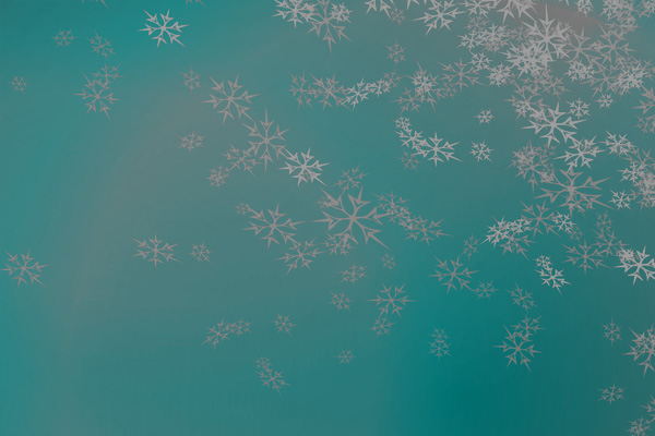 silver snowflakes on teal