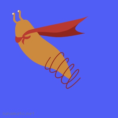 Becaped, and spring-loaded, Flying Slug takes to the air