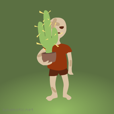 Eddie the cactus is a handful for a clumsy little boy