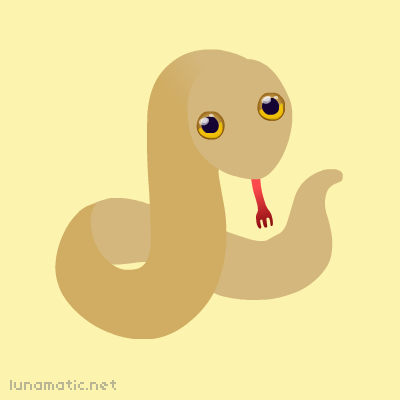 The adorable sand snake gazes up at you with its golden eyes, while flicking its suspiciously triple-pronged forked tongue