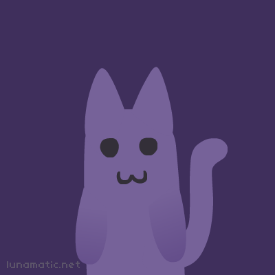 Purple kitty has no nose